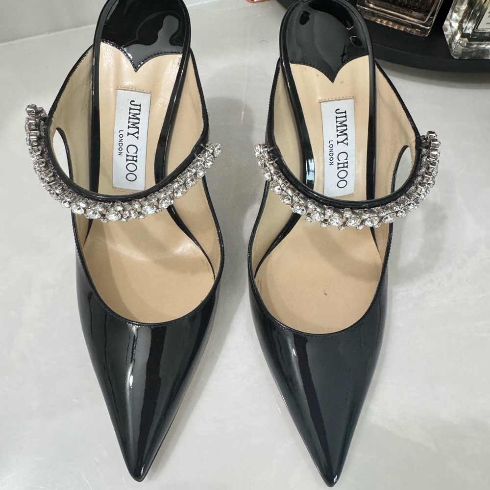 Jimmy Choo Black Women's Shoes with Crystal Embellishment